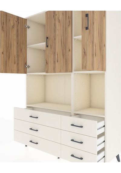 Hyperion Dolap 6 Raflı 6 Çekmeceli 3 Kapaklı 132x44x195 Aytaş... Aytaşı