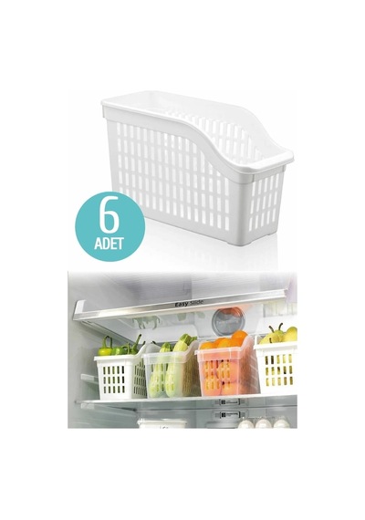 6 Adet Buzdolabı Düzenleyici, Dolap Içi Düzenleyici Organizer Gri