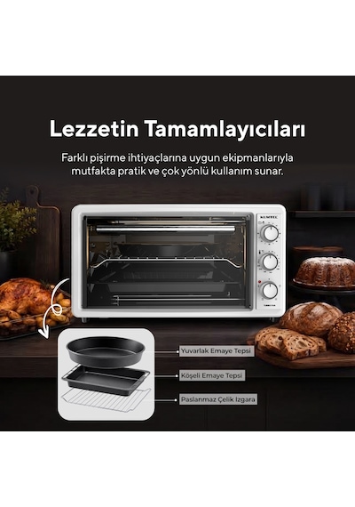 Kumtel LX-3575 45 L Beyaz Turbo Mini Fırın