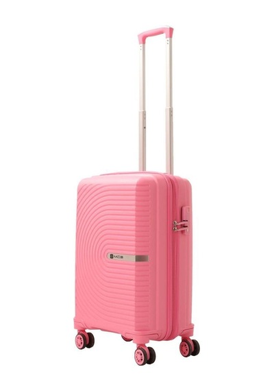 Mçs Bavul Büyük Ve Kabin 2li Set Kırılmaz Silikon Valiz V374 Pembe Pembe