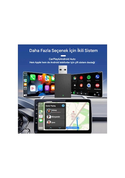 Kablosuz Android Auto/car Play Usb Dongle Cihazı Lisinya