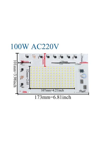 220 Volt 100 Watt Gün Işığı Hazır Projektör Pcb Ledi Smd 2835 Ledli Projektör Kartı
