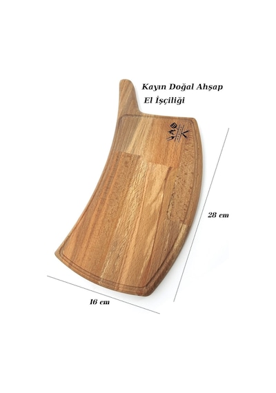 Kesme Tahtası Servis Tahtası Kayın Sunum Tahtası Handmade Serisi Ahşap