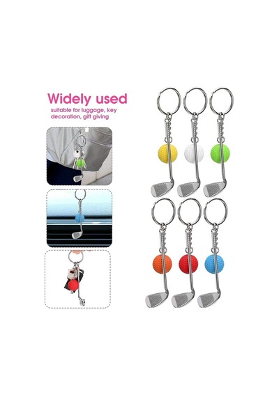 Gerçekçi Golf Tasarımlı Şık Anahtarlık Kolye Çanta Süsü Golf Keychain Çok Renkli