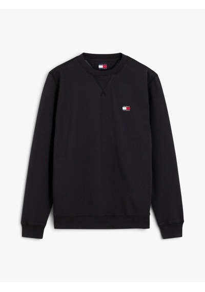Tommy Hilfiger Tjm Reg Badge Crew Ext Erkek Siyah Sweatshirt - Dm0dm23607