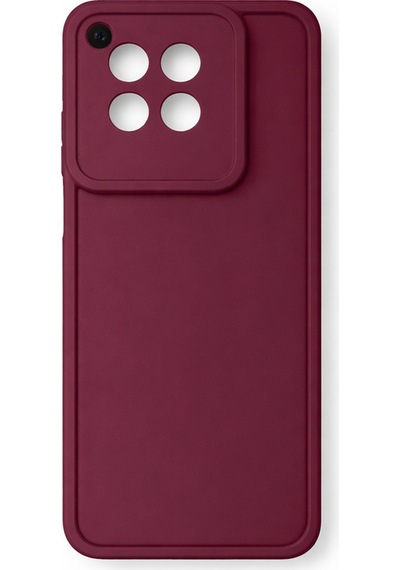 Oneplus 12 Uyumlu Kamera Çıkıntılı Mat Silikon Telefon Kılıfı Bordo