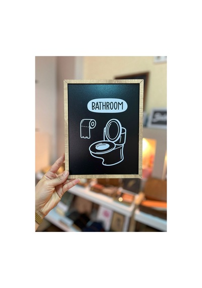 Ahşap Çerçeve-tuvalet Banyo Tablo-duvar Dekorasyonu-banyo Duvar Çerçevesi Ahşap Siyah