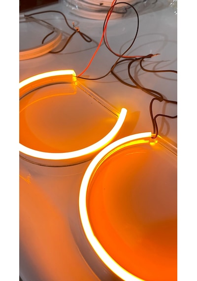Bmw E36 Led Angel Halka Seti Amber Turuncu Far İçi Halka Takımı Premium Görünüm