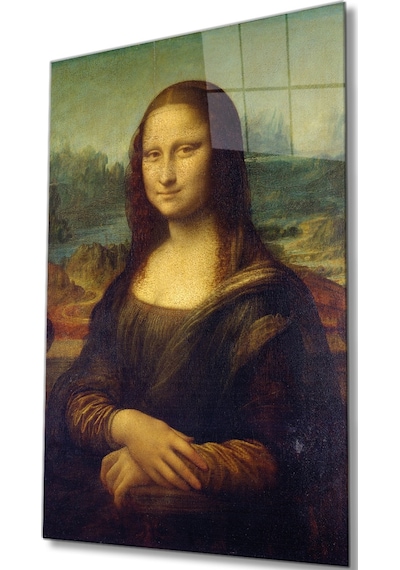 Mona Lisa Portresi Sanat Cam Tablo, Ev Ve Ofis Duvar Dekoru, Hediyelik Büyük Temperli 4 Mm Cam Tablo