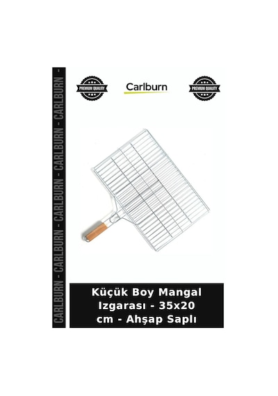 Özel Üretim Piknik Kamp Barbekü Tel Izgara Küçük Boy Mangal Izgarası - 35x20 Cm - Ahşap Saplı