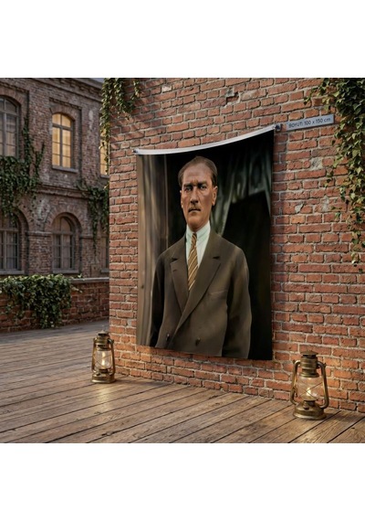 Takım Elbise Gazi Mustafa Kemal Atatürk Poster Bayrak Raşel Kumaş 100x150 Cm Ata55 Diğer