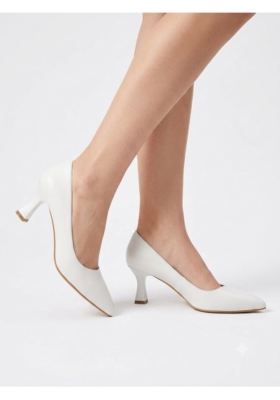 Asmi Shoes Kadın Flora Beyaz 6 Cm İnce Topuklu Stiletto
