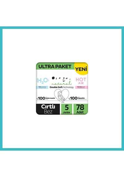 Bezos Natural Double Soft Bebek Bezi Ultra Paket 5 Beden 78 Adet Dfnbez Standart