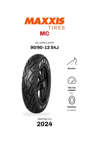 Maxxis 90/90-12 54j Ön/arka Motosiklet Lastiği