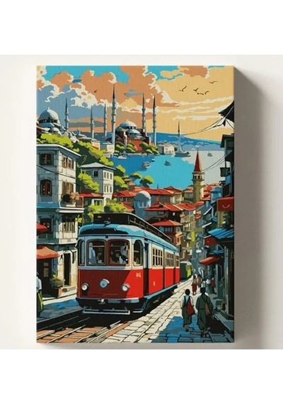 Hobi Seti - Sayılarla Boyama Tuvali İstanbul Temalı 40x50 Cm