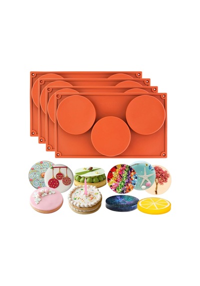 Silikon 10cm X 3lü Yuvarlak Tart&kek Epoksi Için Bardak Altı Kalıbı Kahverengi
