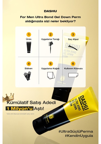 Ultra Güçlü Hızlı & Uzun Süre Etkili Düzleştirici Jel Dashu For Men Premium Ultra Bond Gel Down Perm