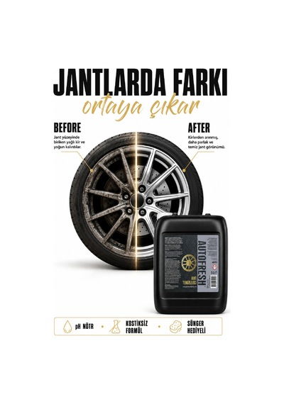 Jant Temizleyici Oto Araç Jant Temizleyici 5 Lt Kostiksiz Formül