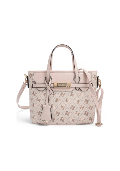 Silver & Polo Silver Polo Pembe - Pudra Monogram Kadın El Çantası Sp1185
