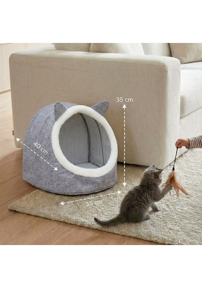 Ayrex Orret Home Keçe Kedi Köpek Evi Peluşlu / Ev Tipi Evcil Hayvan Yuvası, Sıcak Ve Konforlu Kedi Evi, Köpek Yata