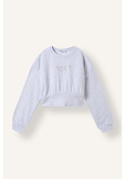 Defacto Fıtted Sweatshirt Kız Çocuk I8477a826augr421 Gri-gr421