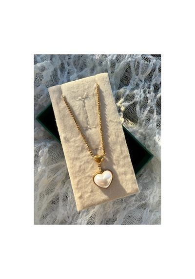 Pearl Heart Gold Kolye Altın