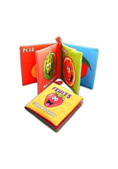 Tox İngilizce Meyveler Kumaş Sessiz Kitap E126 - Bez Kitap , Eğitici Oyuncak , Yumuşak Ve Hışırtılı