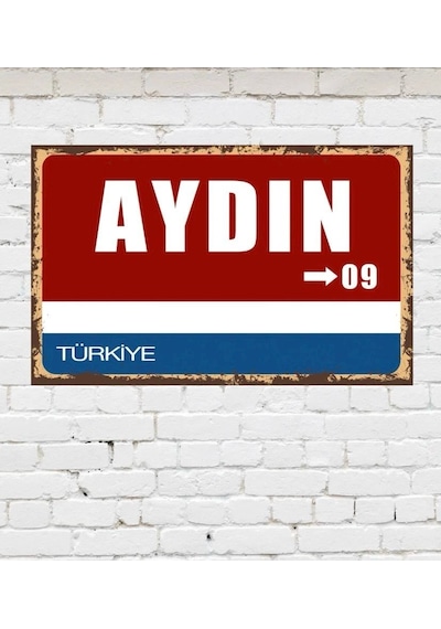 Dekoratif Şehir Plaka Retro Tablo Mdf Ahşap Tablo - 09