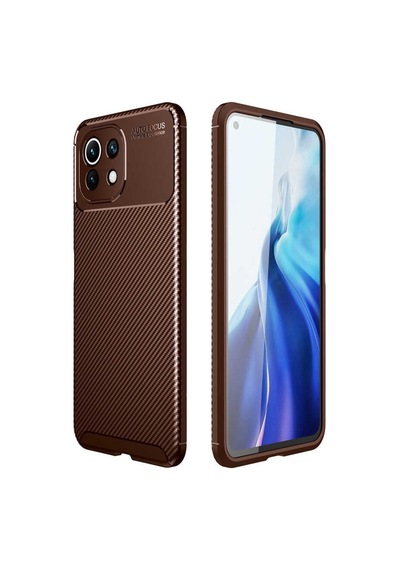 Xiaomi Mi 11 Lite Kılıf Zore Negro Karbon Tasarım Silikon Kılıf