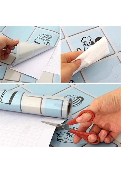 Yüksek Sıcaklığa Dayanıklı Kendiliğinden Yapışkanlı Film Su Ve Yağ Geçirmez Duvar Folyosu 5mt X 60 Cm 5580 Diğer
