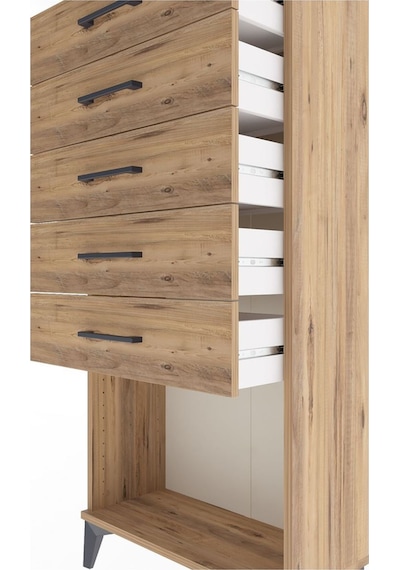 Arges Dolap 5 Çekmeceli 60x30x134 Çam-çam Atlas Çam
