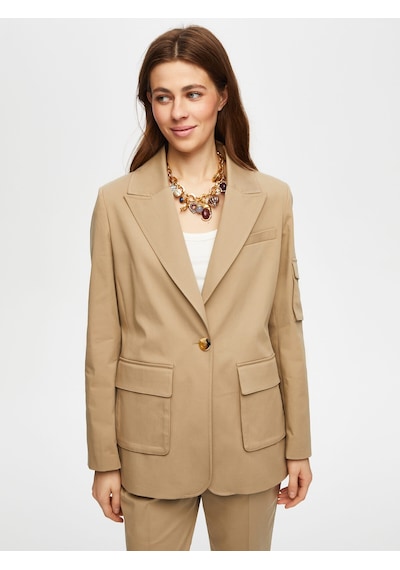 Faik Sönmez Kargo Cep Detaylı Pamuklu Blazer Ceket 018 Us25ckt01834 Bej
