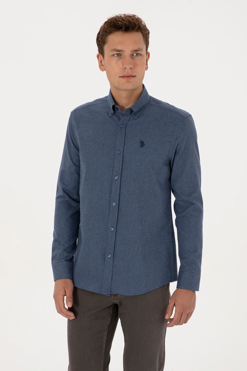 U.s. Polo Assn. Erkek Açık Lacivert Gömlek Desenli 50308584-vr059 Acık Lacıvert