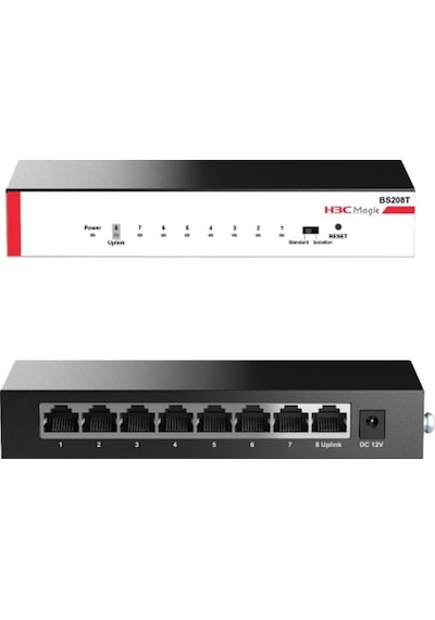 H3c Magic BS208T 8 Port GigaBit 1 Port GigaBit Uplink Metal Kasa Yönetilemez Masaüstü Switch