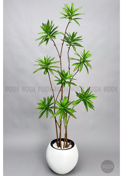 Biçiçek Yapay Dragon Bi̇tki̇si̇ 160 Cm Beyaz Küre Saksıda