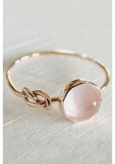 Pembe Kuvars Kördüğüm Yüzük - Ak0106