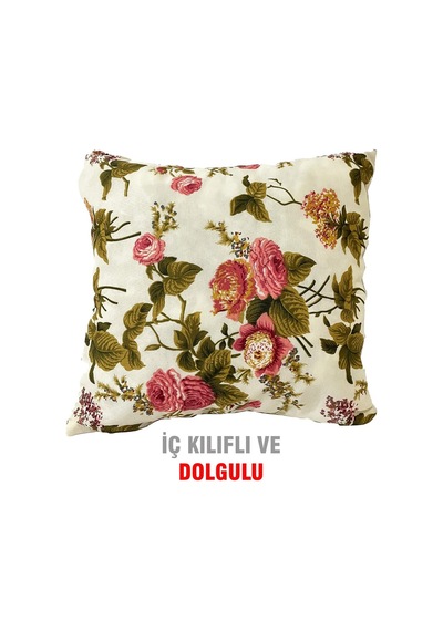 Kırlent Yastık Dolgulu Vip Yastık 1 Adet-43X43 Cm(Ingiliz Gülü) (524873394)
