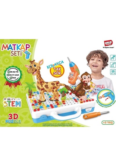 Birlik Toys Eğitici Matkap Seti Hayvanlar