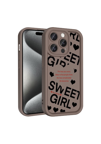 Goocamp Apple Uyumlu iPhone 14 Pro Kılıf Kamera Korumalı Baskılı Arka Yüzey Klas Kapak - Siyah Siyah