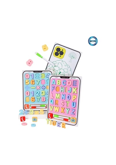 Yazı Tahtası-harfli-rakamlı 12'li Paket Beyaz