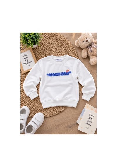 Uğur Bebe Kız Çocuk Ekru Renk 3 İplik Şardonsuz Sweatshirt Cream Bear Baskılı Pamuklu Bisiklet Yaka Uzun Kollu Ekru Ekru Uğur Bebe Kız Çocuk Ekru Renk 3 İplik Şardonsuz Sweatshirt Cream Bear Baskılı Pamuklu Bisiklet Yaka Uzun Kollu Ekru Ekru