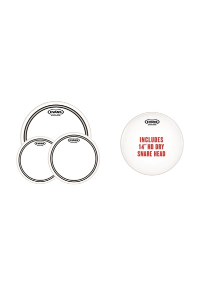 Evans Epp-ec2shdd-f Deri Seti 10+12+14+14 Ec2s Tom Clear Ringli+hd Dry