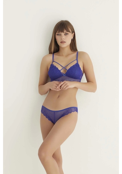 Royaleks Saks Destekli Çapraz Dantelli Bralet Takım 5527 Çok Renkli