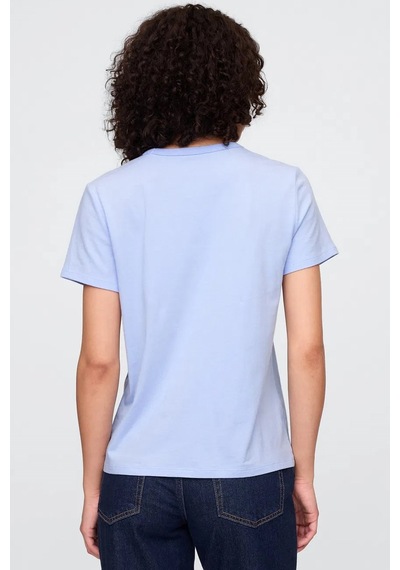 Gap V-ss Fav Crew Solid Kadın Tişört Mavi