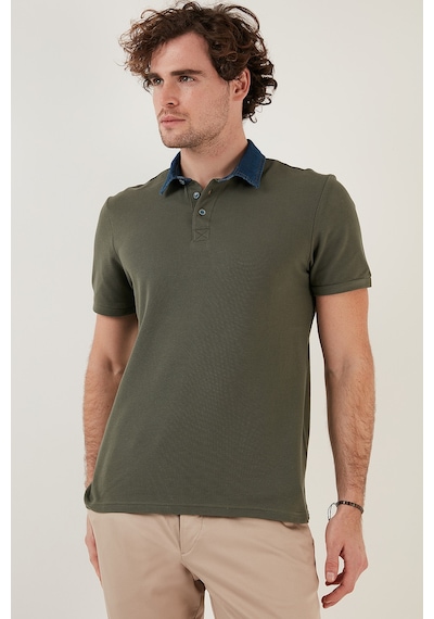 Buratti % 100 Pamuk Düğmeli Regular Fit Erkek Polo Yaka T Shirt 5902134 Haki