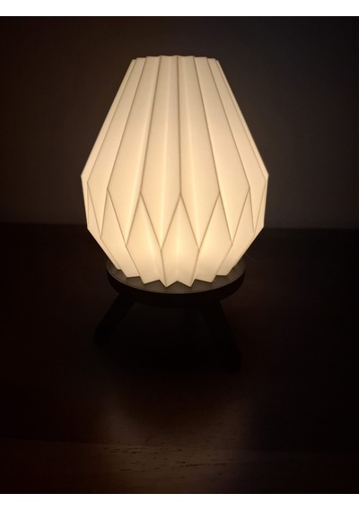 Geometrik Tasarım Tealight Mumluk- Mini Masa Lambası Beyaz -  Siyah