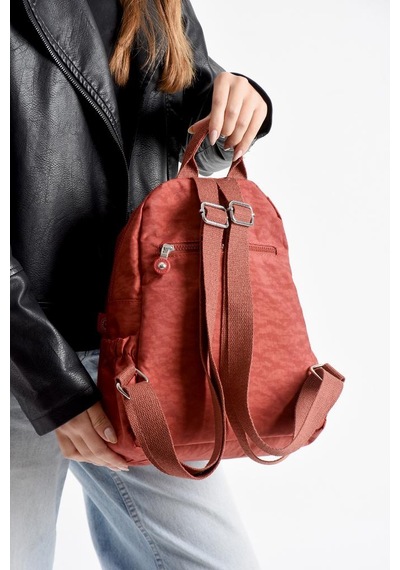 Baginn Kadın Sırt Çantası Günlük Kullanıma Uygun 32 25 Cm Klinkır Kumaş Çok Cepli Hafif Su İtici Kumaş Kiremit