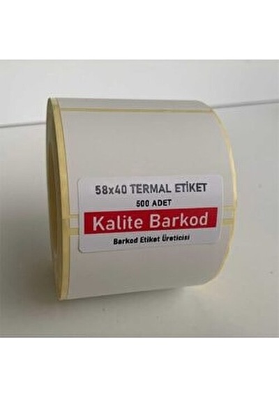 Kalite Barkod 58X40 MM Termal Etiket 10 Rulo
