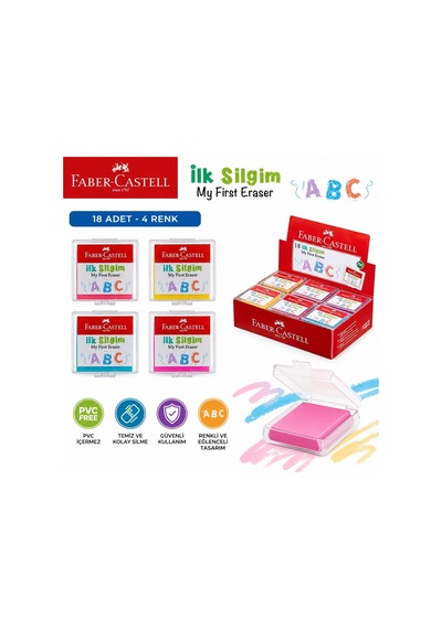 Castell Ilk Silgim 18 Li Paket Hamur Silgi Çokrenkli