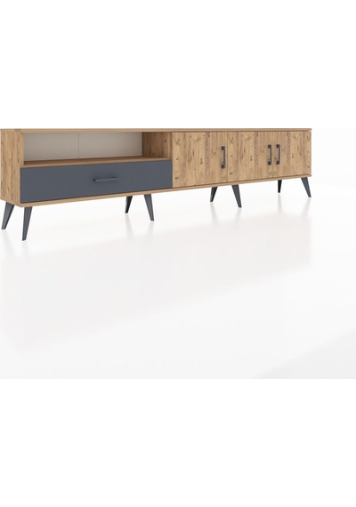 Arges Tv Ünitesi 3 Raflı Tek Çekmeceli 3 Kapaklı 220x30x51 Çam-çam/antrasit Atlas Çam/antrasıt - Atlas Çam Arges Tv Ünitesi 3 Raflı Tek Çekmeceli 3 Kapaklı 220x30x51 Çam-çam/antrasit Atlas Çam/antrasıt - Atlas Çam